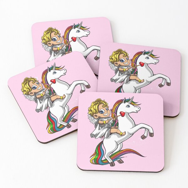 Item preview, Cupid Riding Unicorn Valentines designed and sold by underheaven.
