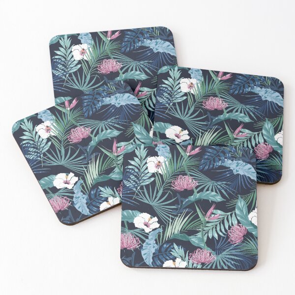 Item preview, Tropical dark flowers with red and white designed and sold by klimov0101.