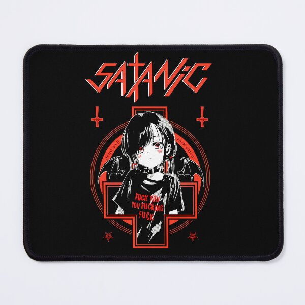 Item preview, Satanic Anime Girl Inverted Cross Gothic Aesthetic Japanese Otaku Anime Lover Satan Lover designed and sold by Reign Of Darkness.