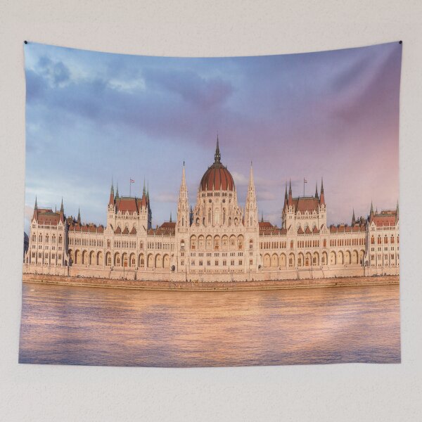 Item preview, Hungarian Parliament at sunrise in Budapest, Hungary designed and sold by mitzobs.