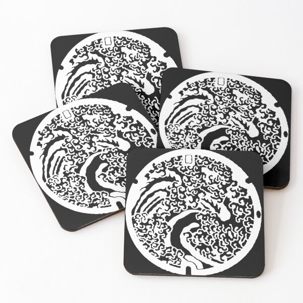 Item preview, Waves on manhole in Japan designed and sold by mattraski.