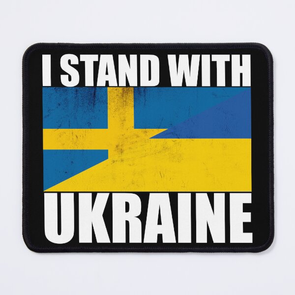 Item preview, Swedes Stand With Ukraine - Vintage Flags and White Text designed and sold by ForUkraine2022.