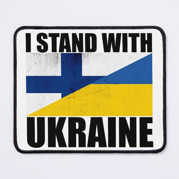 Item preview, Finland Stands With Ukraine - Vintage Flags and Black Text designed and sold by ForUkraine2022.