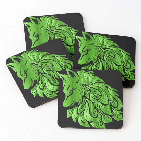 Item preview, Green Nature Wolf designed and sold by leen12 Art Designs Prints.