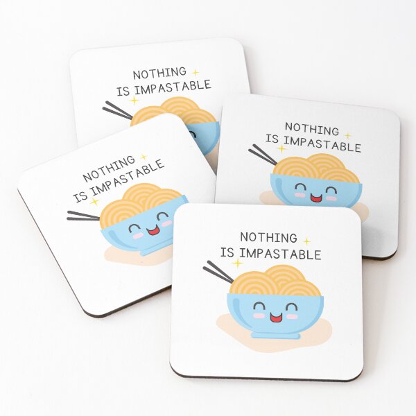 Item preview, nothing is impastable, Spaghetti Pasta, noodles quotes, funny kawaii Food Pun vegan gift for women, girls  designed and sold by NiceSpot.