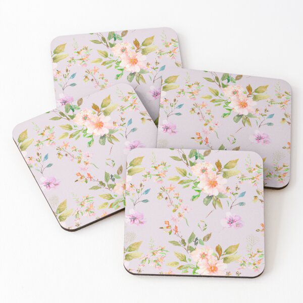 Item preview, Delicate and Pretty Floral Design on muted pink background designed and sold by Artistinrome.