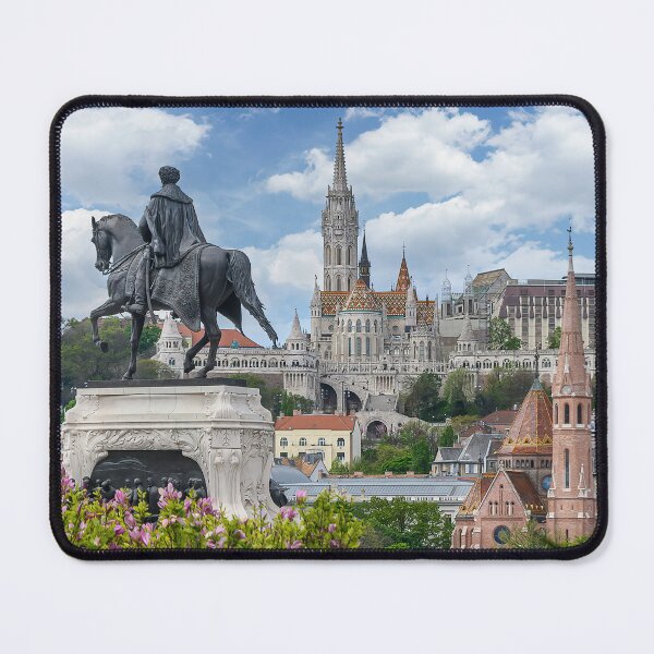 Item preview, St. Matthias and Fishermen's Bastion and Statue of Count Gyula Andrassy in Budapest, Hungary designed and sold by mitzobs.