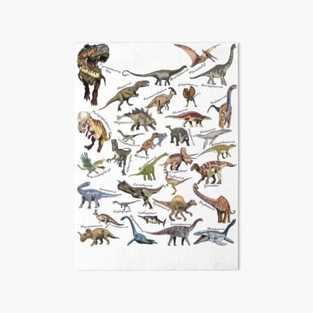 Vista previa del artículo con la obra «Tabla de dinosaurios», diseñado y vendido por thehat24.