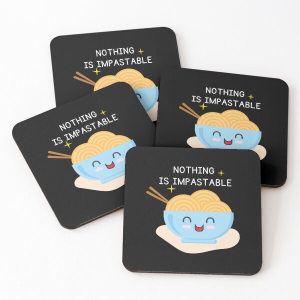Item preview, nothing is impastable, Spaghetti Pasta, noodles quotes, funny kawaii Food Pun vegan gift for women, girls  designed and sold by NiceSpot.