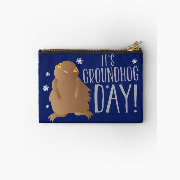 Item preview, It's GROUNDHOG DAY! with cute little groundhog and snowflakes designed and sold by jazzydevil.
