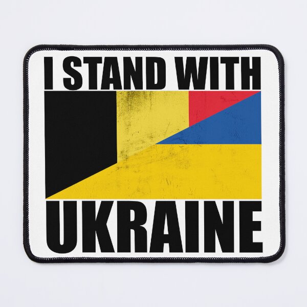 Item preview, Belgium Stands With Ukraine - Vintage Flags and Black Text designed and sold by ForUkraine2022.