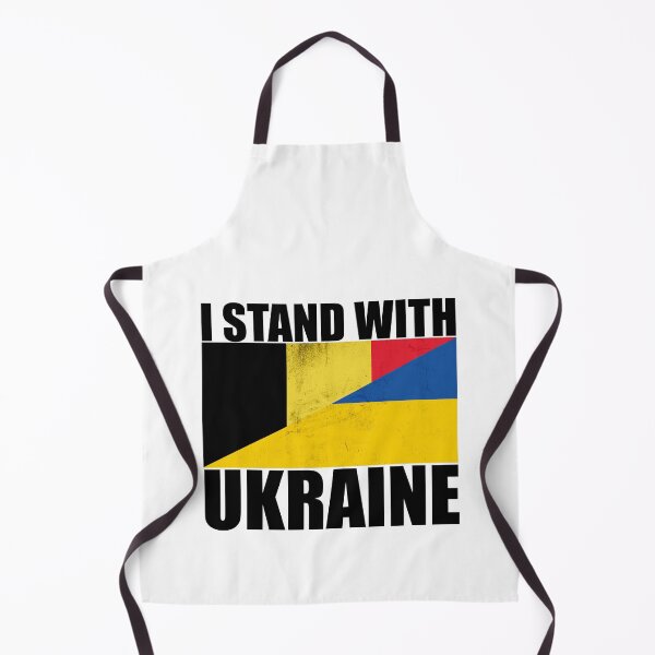 Item preview, Belgium Stands With Ukraine - Vintage Flags and Black Text designed and sold by ForUkraine2022.