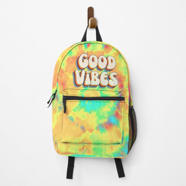 Item preview, Hippie Tie Dye Background Good Vibes 3D Extruded Bold Text Distressed Colorful Retro Script Typography designed and sold by Cawaiico.