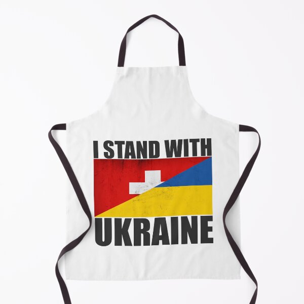 Item preview, Switzerland Stands With Ukraine - Vintage Flags and Black Text designed and sold by ForUkraine2022.