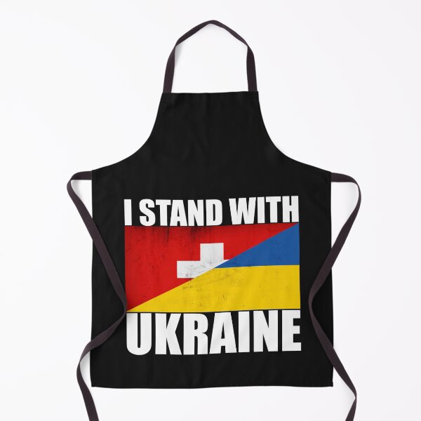 Item preview, Swiss Stand With Ukraine - Vintage Flags and White Text designed and sold by ForUkraine2022.