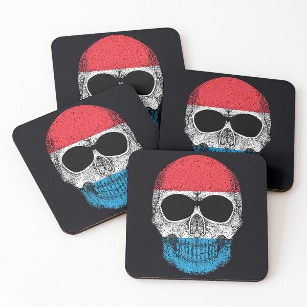 Item preview, Skull Luxembourg Flag designed and sold by pretty4u.