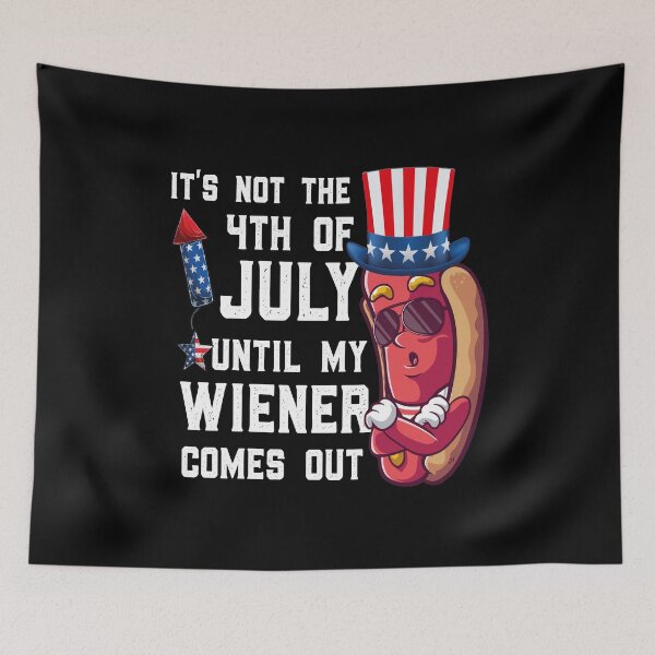 Item preview, Hot Dog Wiener Comes Out Funny 4th of July Adult Humor Gift designed and sold by Tatus Brinal.