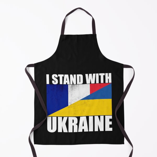 Item preview, French Stand With Ukraine - Vintage Flags and White Text designed and sold by ForUkraine2022.