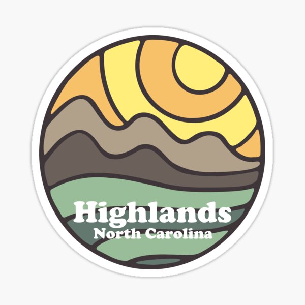 Item preview, Highlands North Carolina - NC Mountain Forest Scene Hiking Doodle designed and sold by palmettodigital.