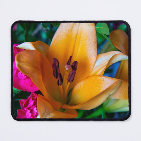 Item preview, lilie flower with carnations in the background designed and sold by aikendrum1967.