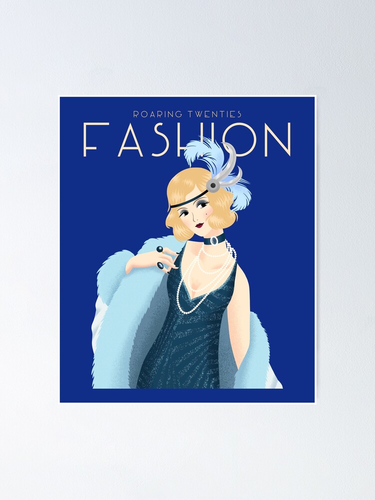 Flapper de la alta sociedad de la mujer de la moda de los años 20 Póster