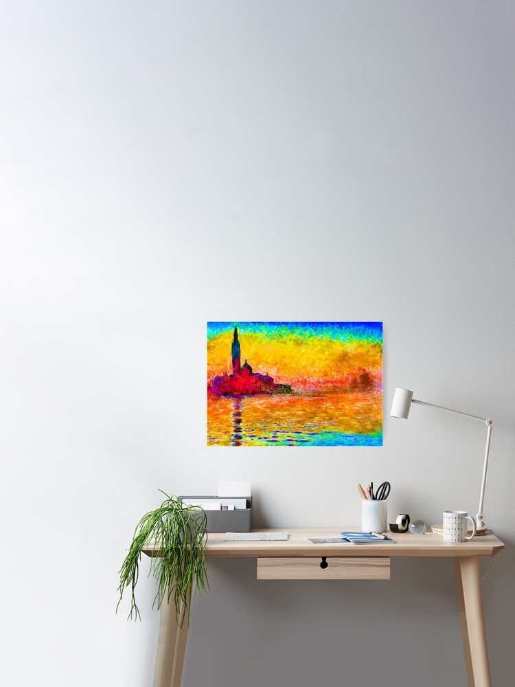 San Giorgio Maggiore at Dusk by Claude Monet- Famous Art