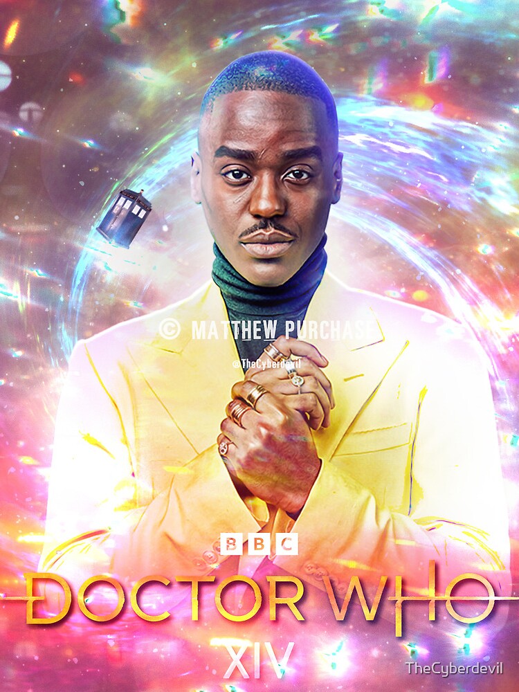Thumbnail 3 of 3, Drawstring Bag, (watermarked) Ncuti Gatwa 14th Doctor - % to charity - By the original artist designed and sold by TheCyberdevil.