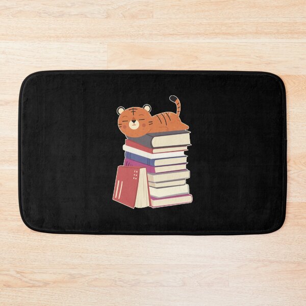 Item preview, Stack of books and a cute tiger sleeping on top designed and sold by shmodev.