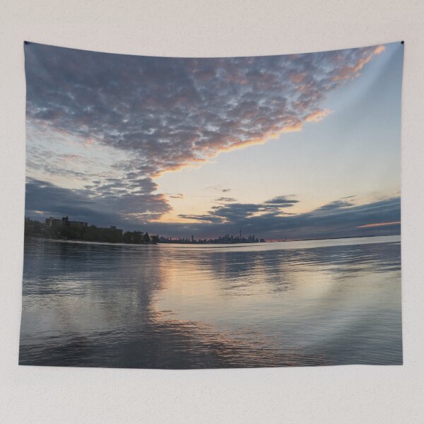 Item preview, Half and Half - Multicolored Cloud Bank Over Toronto Skyline designed and sold by Georgia Mizuleva.
