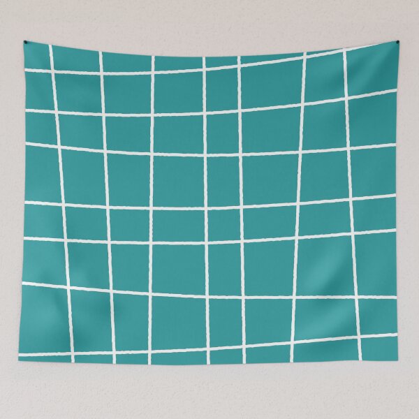 Item preview, Little White Lines, White Grid On Blue Background designed and sold by Little Idiot.
