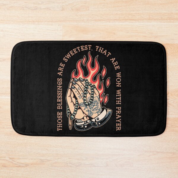 Item preview, Old School Praying Tattooed Hands Tattoo, Christian Quote, Rosary Beads, Prayer Tattoo designed and sold by Proverbial Wisdom Design.