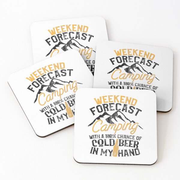 Item preview, Funny Weekend Forecast Camping With A 100% Chance Of Cold Beer In My Hand designed and sold by BennetJaco.