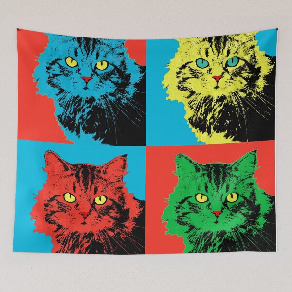 Aperçu de l'œuvre CAT POP ART 4 créée et vendue par NYWA-ART.