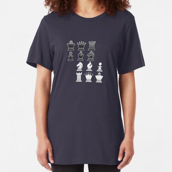 Chess - Black and white blocks Slim Fit T-Shirt