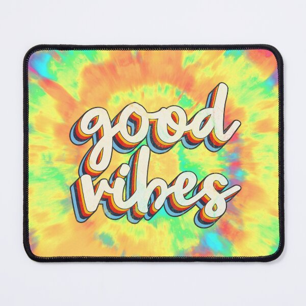 Item preview, Hippie Tie Dye Background Good Vibes 3D Extruded Text Distressed Colorful Retro Script Typography designed and sold by Cawaiico.