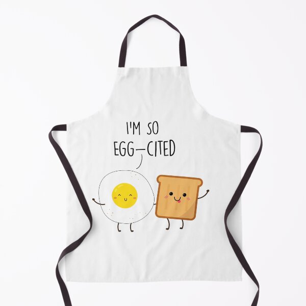 Item preview, I'm so egg-cited Pun, egg with toast pun quotes, funny kawaii Food vegan gift for men, women, boys, girls designed and sold by NiceSpot.