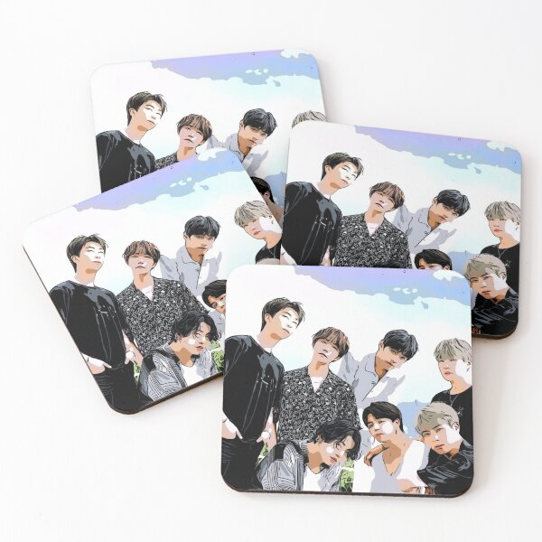 Item preview, Bts Group Art Print - Subtle Pastel Watercolor  designed and sold by Daebakshop.