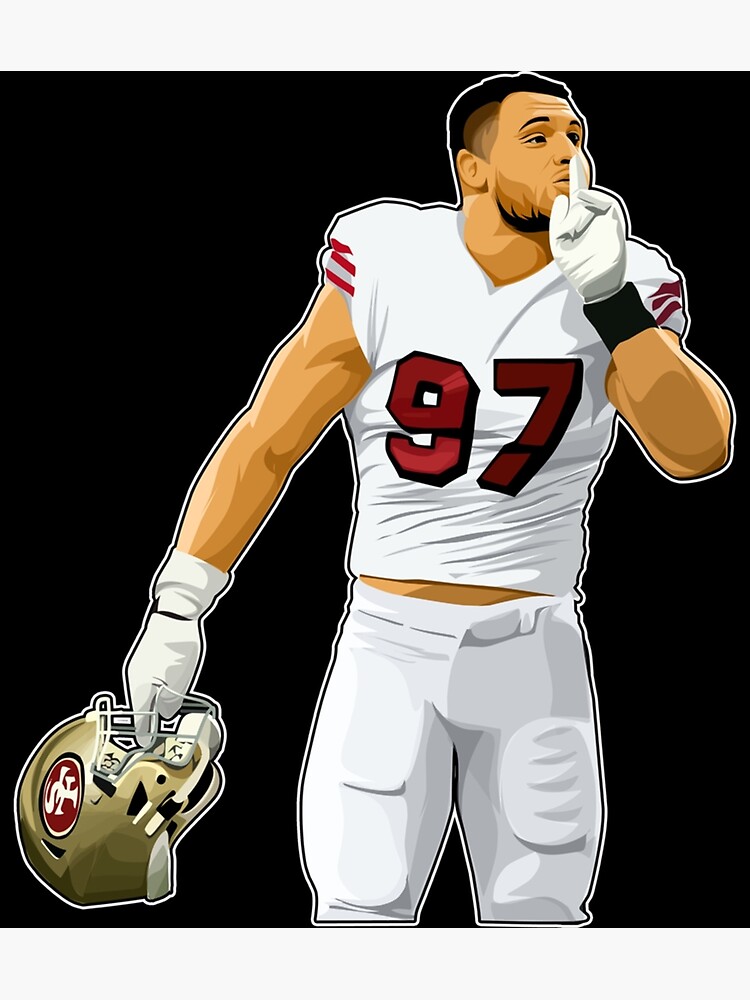 : Nick Bosa Super Star Football Poster 3 Canvas Poster