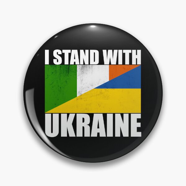 Artikelvorschau, Irischer Stand mit Ukraine - Vintage Flaggen und weißer Text entworfen und verkauft von ForUkraine2022.