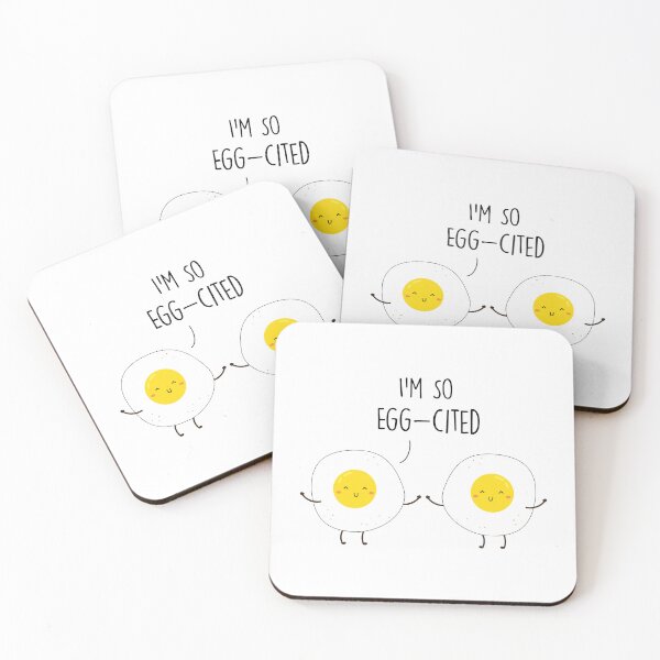 Item preview,  I'm so egg-cited Pun, eggs pun quotes, funny kawaii Food vegan gift for men, women, boys, girls  designed and sold by NiceSpot.