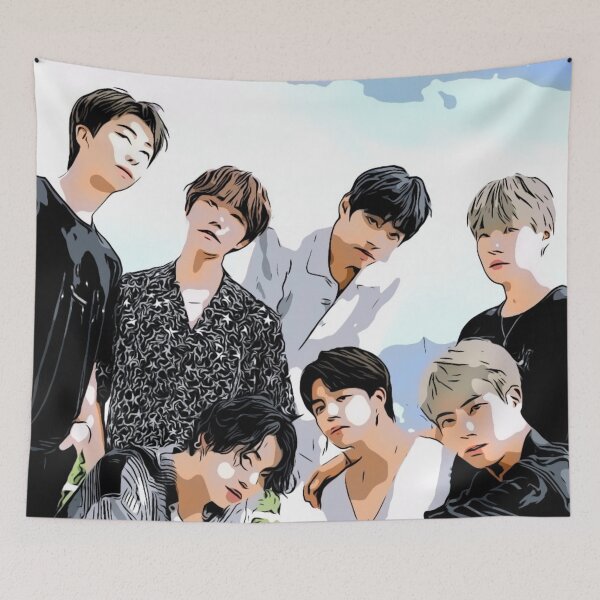 Item preview, Bts Group Art Print - Subtle Pastel Watercolor  designed and sold by Daebakshop.