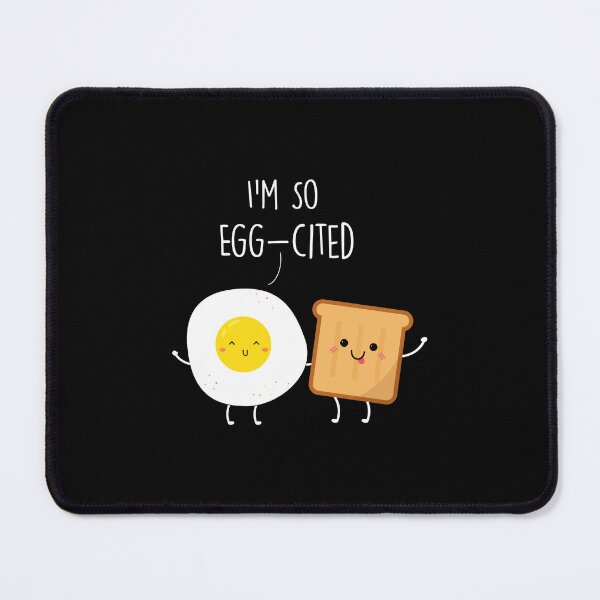 Item preview, I'm so egg-cited Pun, egg with toast pun quotes, funny kawaii Food vegan gift for men, women, boys, girls  designed and sold by NiceSpot.