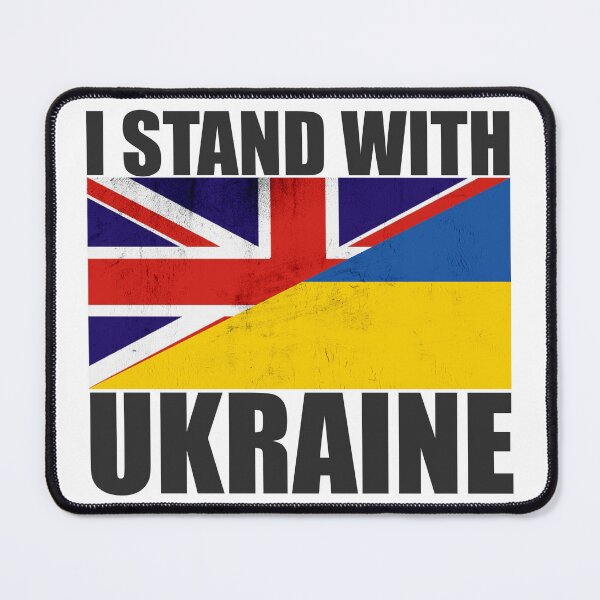 Item preview, UK Stands With Ukraine - United Kingdom Vintage Flag and Black Text designed and sold by ForUkraine2022.