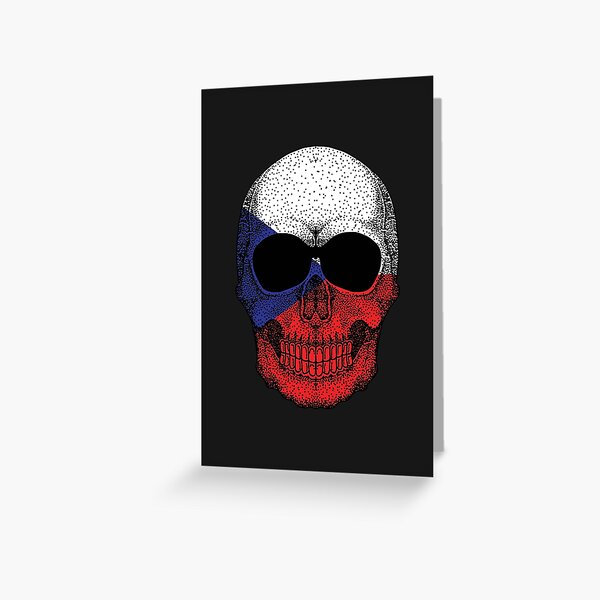 Item preview, Skull Czech republic Flag designed and sold by pretty4u.
