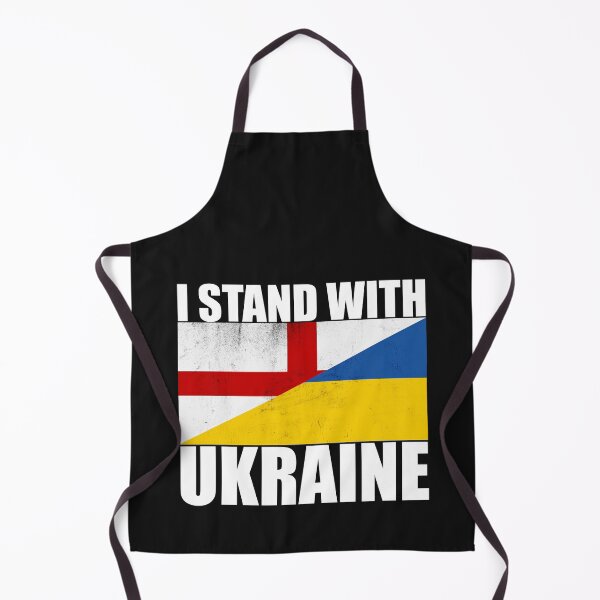 Item preview, English Stand With Ukraine - Vintage Flags and White Text designed and sold by ForUkraine2022.