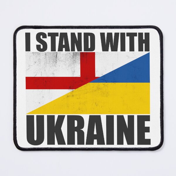Item preview, England Stands With Ukraine - Vintage Flags and Black Text designed and sold by ForUkraine2022.