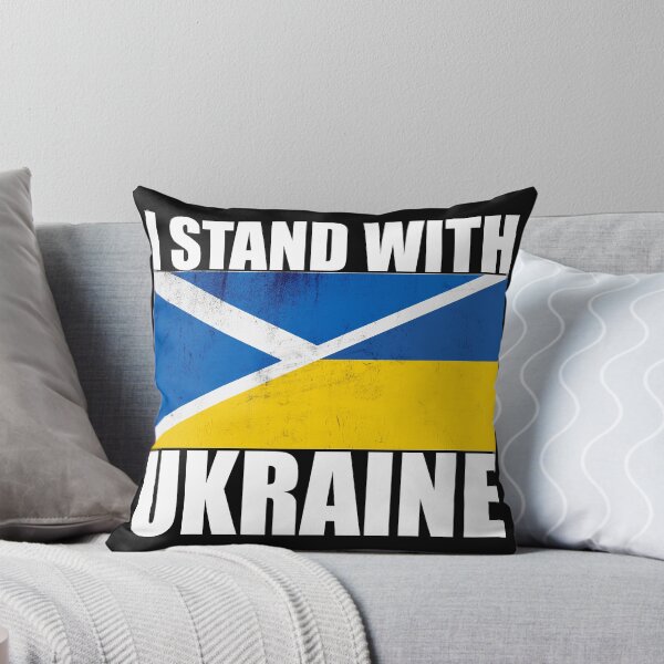 Item preview, Scottish Stand With Ukraine - Vintage Flags and White Text designed and sold by ForUkraine2022.