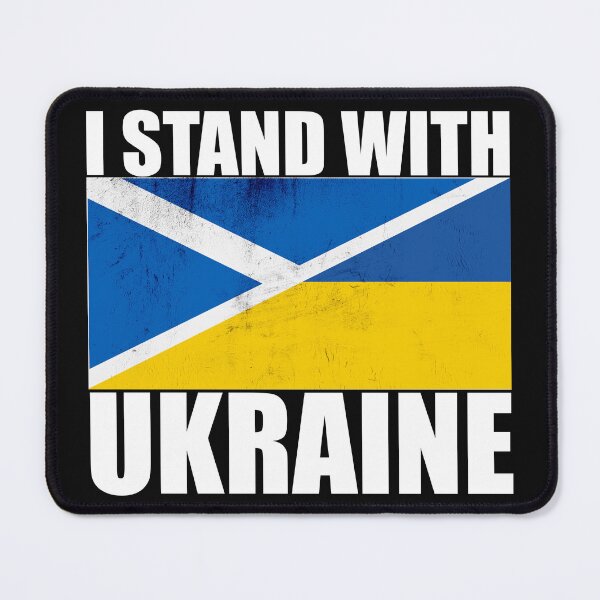Item preview, Scottish Stand With Ukraine - Vintage Flags and White Text designed and sold by ForUkraine2022.