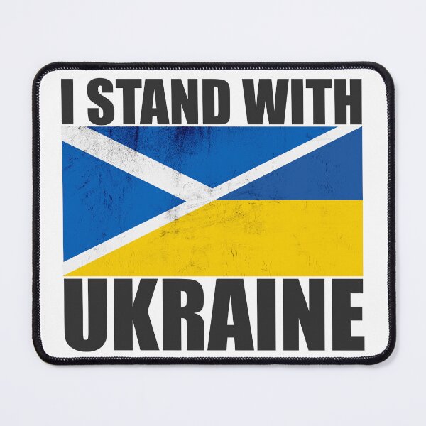 Item preview, Scotland Stands With Ukraine - Vintage Flags and Black Text designed and sold by ForUkraine2022.