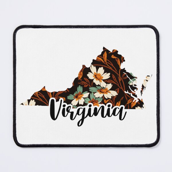 Item preview, Floral Map of USA States Virginia - Map of Virginia designed and sold by AmethystMurad.